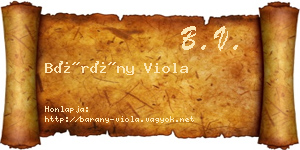 Bárány Viola névjegykártya
